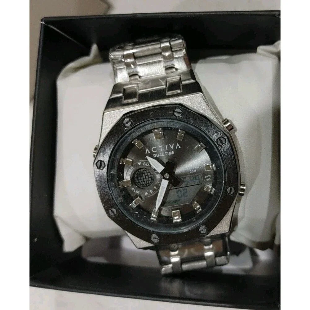 Activa Signal X Invicta Analog/Digital Watch 45.5mm ACWM303-005 Silver Unisex